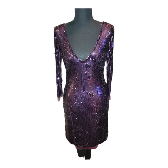 niteline sequin dress Niteline By Della Roufogali Blue & Green Sequin Vintage Cocktail Dress-Size 4